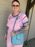 Blue Metallic Purse