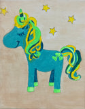 Blue Bright & Sparkly Unicorn DIY Painting Kit