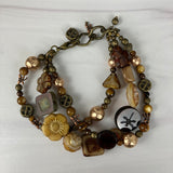 Earth Tone Dragonfly 3 Band Bracelet