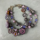 Violet Floral 3 Band Bracelet