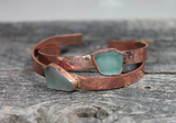 Copper Sea Glass Cuff Bracelet