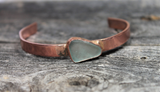 Copper Sea Glass Cuff Bracelet