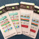 Simple Hair Clippies Packs - Black Polka Dot