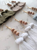 Triangle Tassel Diffuser Earrings White