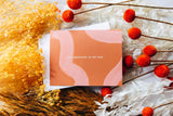 You Brighten My Day. - Hand-Painted Pattern front and back + White Felt Weave Envelope