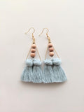 Triangle Tassel Diffuser Earrings Olive