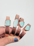 Copper Sea Glass Cuff Bracelet