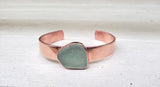 Copper Sea Glass Cuff Bracelet
