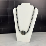 Black & Gray Agate Necklace