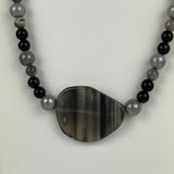 Black & Gray Agate Necklace