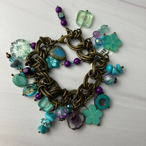 Purple & Turquoise Flora Charml Bracelet
