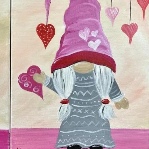 Valentines Gnome Painting