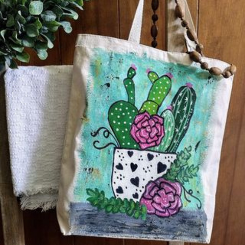 Cactus Tote Painting Class