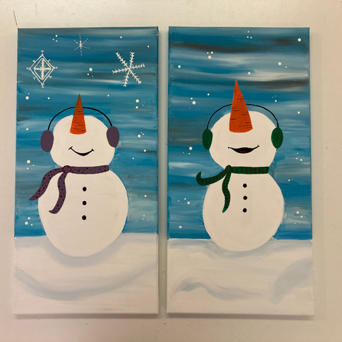 Couples Snowman Painting