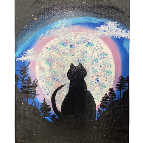 Cat Moon Painting