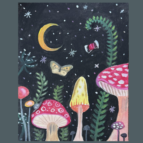 Moon, Mushrooms and Moths Painting Class