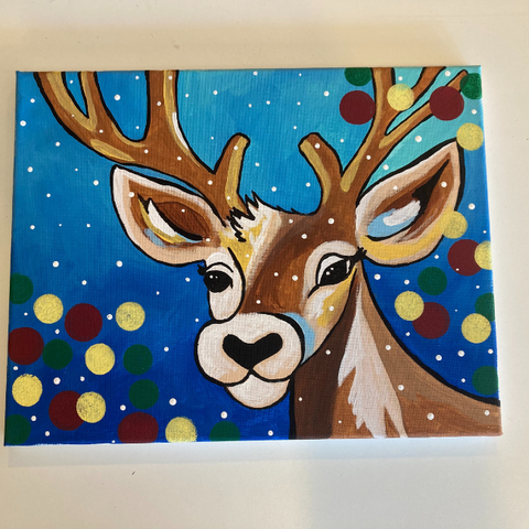 Winter Deer Painting