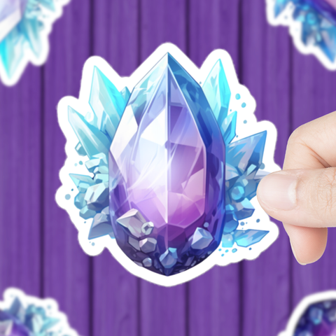 Purple and Blue Crystal Sticker