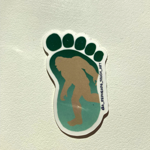 Mini Sasquatch Foot Sticker