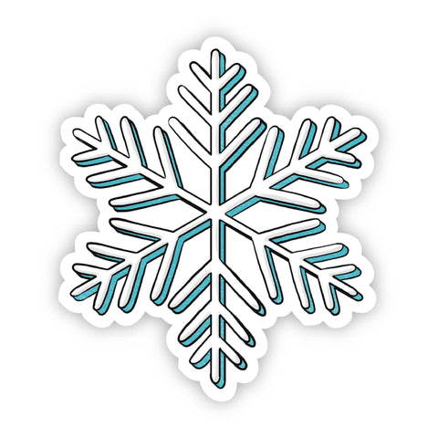 Teal Snowflake Sticker