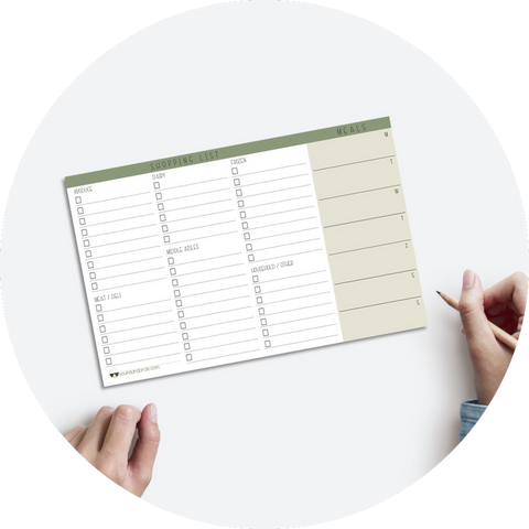 Meal and Grocery Notepad - Green