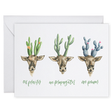 "Cactus Reindeer" Greeting Card, Cacti, Plant Lover, Holiday, Christmas, Pun