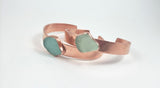 Copper Sea Glass Cuff Bracelet